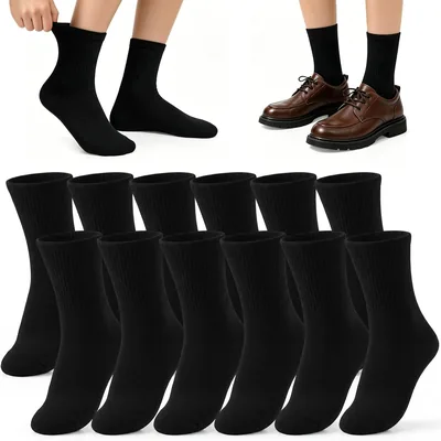 Calcetines Blancos para Niños y Niñas 6/12 Pares - Calcetines Escolares de Algodón, Transpirable, para Correr Deporte Escuela