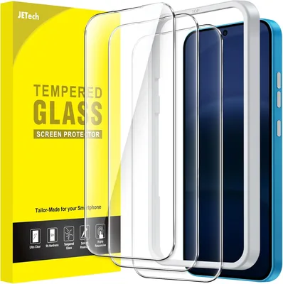 JETech 9H Tempered Glass Screen Protector för Nothing Phone 4a med enkelt installetool, kompatibel med Fingerprint ID - 5% Avrundad