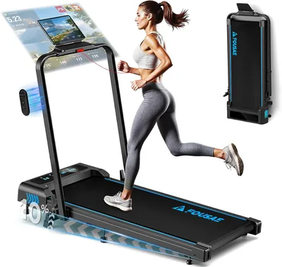 FOUSAE Treadmill Pieghevole 1-12 km/h con Programmi HIIT e Pendenza del 10%, Compatibile con App Tablet 5 in 1 - Miglior Affare