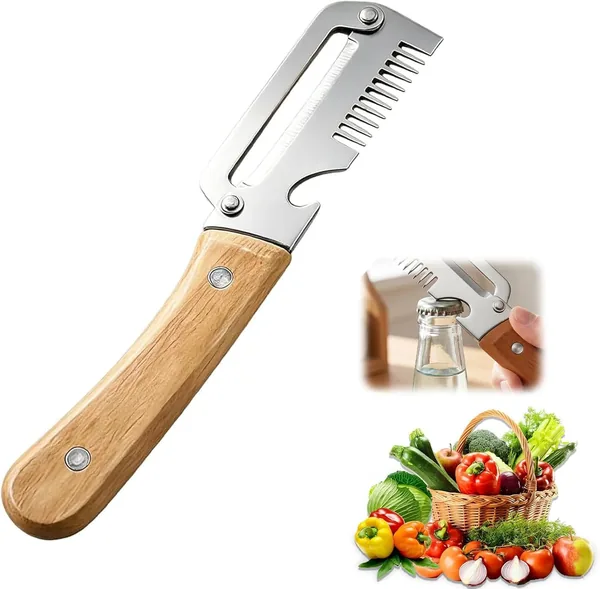 Gem sesch ler 3-in-1- Edelstahl-Holzsch ler mit Flaschen ffner