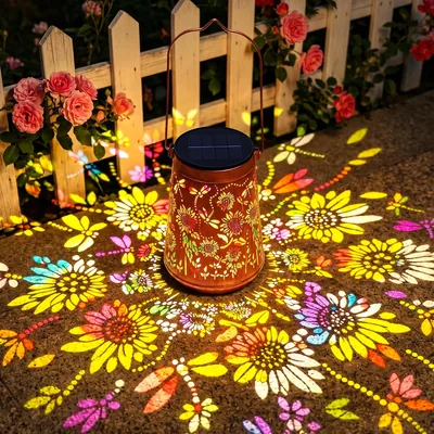 BUCASA Sonnenblumen-Schmetterlings-Solarleuchten für Außen - Wasserdichtes Metall-Solar-Lichterketten Angebot | 35% Rabatt