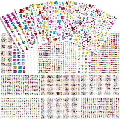 20 Sheets Self-Adhesive Rhinestone Jewel Stickers