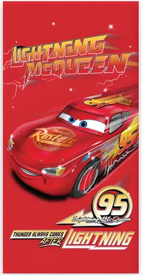 BrandMac McQueen Strand och badhanduk 70 x 140 cm, 100% Cotton | Mjuk & Absorbert Barn Bad & Simbadhanduk | Offentlig Disney