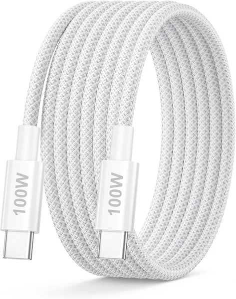 USB C Kabel 3m 100W Ladekabel USB-C PD 3.0 Fastladare USB C till USB C Kabel för iPhone 15/16 Pro Max, Samsung Galaxy