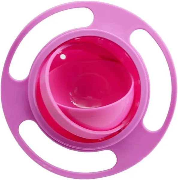 Toddler Snack Bowl 360ยฐ Rotation, Snap-On Lid, Spill-Resistant, PP Plastic, Pink - 38% Off