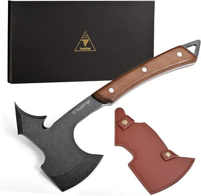 ToughEdge Campingaxe - Härd stål, slipfritt trä handle med leder skid | Multifunkktionell särskärning för utomhus, jakt Best Deal