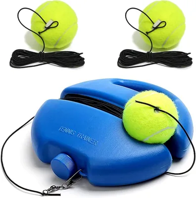 Entrenador de Tenis con 3 Pelotas de Cuerda Larga y 1 Reboteador Portátil - Equipo de Práctica de Rebote para Autoestudio, Ba