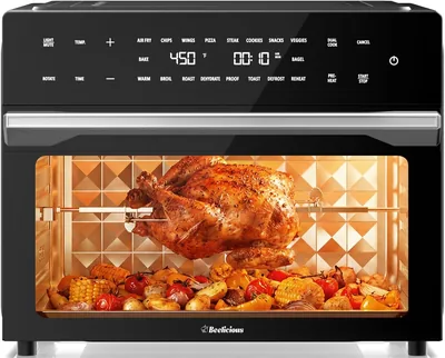 32QT Air Fryer Toaster Oven Combo - Black