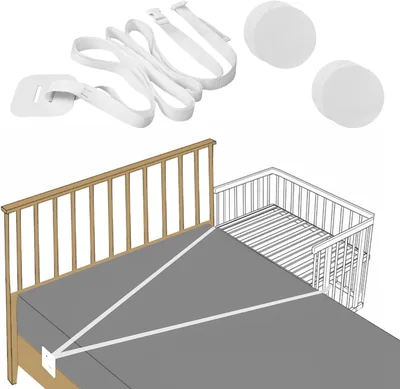 Focenat 8 m Baby Bed Strap for Side Car Crib, Adjustable Cot Connector with Secure Fixing, Co Sleepi