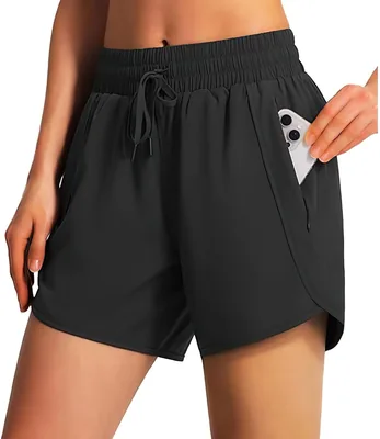GOMITA Pantalones Cortos Deportivos para Mujer con Bolsillos con Cremallera, Ideales para Yoga, Correr, Ir al Gimnasio y más - Mejor Precio