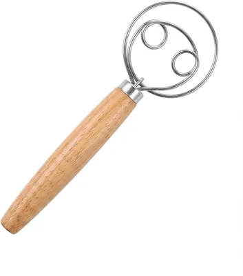 Gooduanduan Danish Dough Whisk - Wooden Handle Stainless Steel Mixer Best Deal