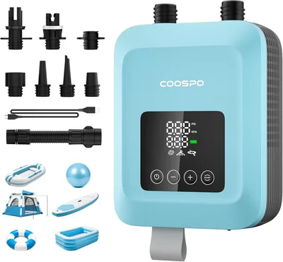 CooSpo Pompa Elettrica Verticale per SUP - Gonfiaggio ad Alta Pressione 20 Psi con Batteria Ricaricabile - Sconto 23%