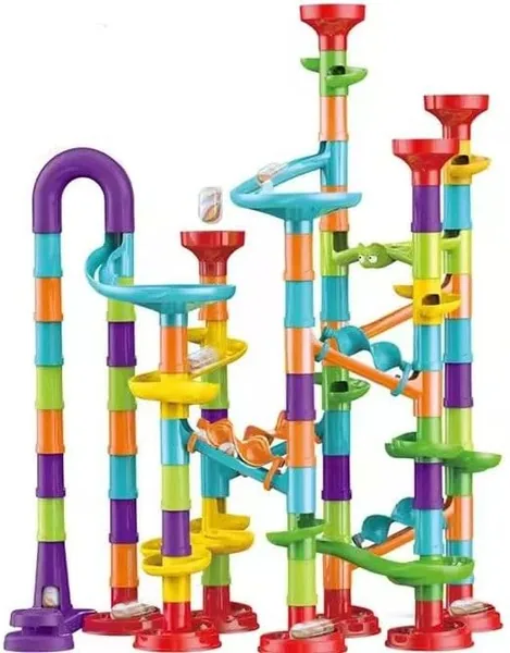 Kids-Up 113 Piece 3D STEM Marble Run Set | DIY Building Toy for Kids