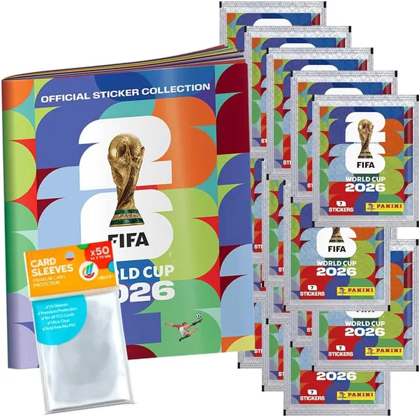 2026 World Cup Stickers - 1 Collectible Album, 20 Envelopes + Exclusive Collect-it Sleeves (Own Brand Package)