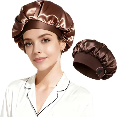 Silk Bonnet Sleeping Cap for Hair Protection - Double Layer, Adjustable Elastic Band - Best Deal