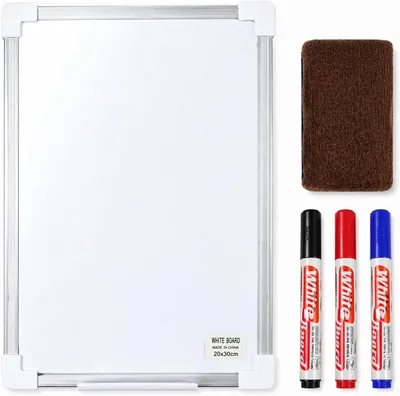 Magnetic Whiteboard 20x30cm - Small Dry Erase Board, Portable with Aluminum Frame