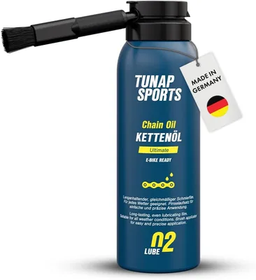 TUNAP SPORTS Chain Oil Ultimate Spray Edition 2025, 125 ml, Präzise Schmierung mit Pinsel, Reduzierter Verschleiß und Reibung, Material: Edelstahl