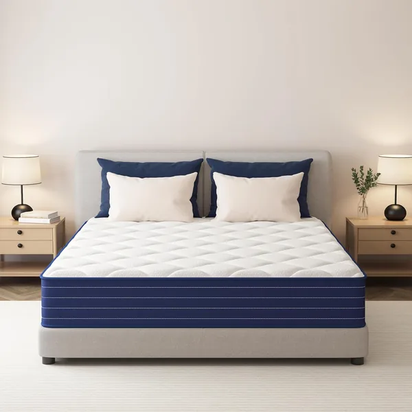 Mattress Queen Size 12 Inch Hybrid Matress,Medium Firm, Cozy & Comfortable Memory Foam & Pocket Springs
