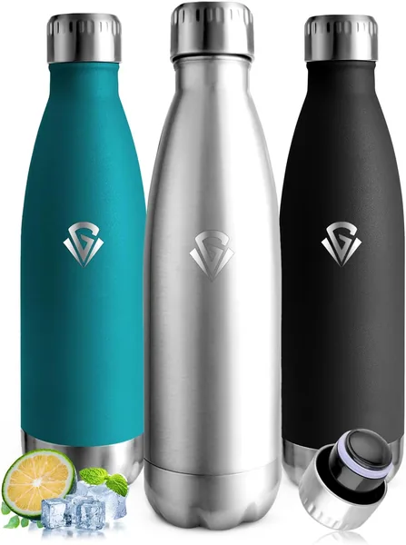 Mujigaga 750ml Bottiglia d'Acqua Isolata in Acciaio Inox, Antiscivolo, BPA Libero, Perfetta per Palestra