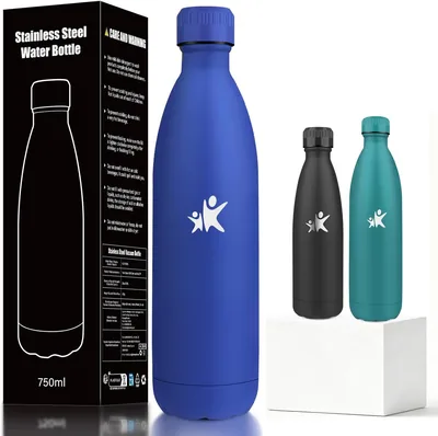 Botella Térmica Mujigaga de 750 ml, Botella de Agua de Acero Inoxidable, Fría y Sin Fugas, Cantina Térmica, Mantiene Fría/Caliente durante 24H/12H