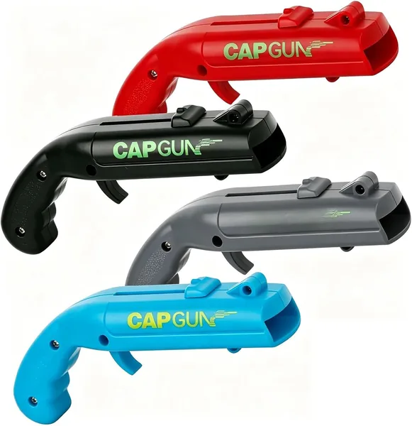 Pack of 4 Cap Gun Bottle Opener Pistol, Funny Shot Bottle Opener with Bottle Cap Game