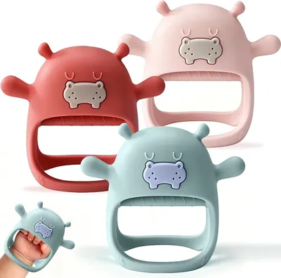 Set de 3 Mordedores para Bebé, Libre de BPA, Apto para Bebés de 0 a 12 Meses, Fácil de Agarrar