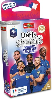 Bioviva - Défis Sportifs - FFF - Jeu de Cartes Football - Thème Bataille - À partir de 7 ans - 2 à 6 joueurs
