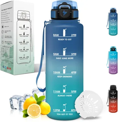 Motswedi 1,5 Litro Bottiglia d'Acqua con Filtro per Palestra, Escursioni e Ciclismo - Blu