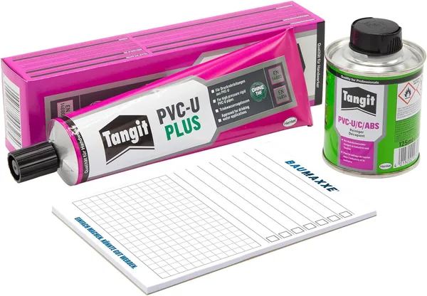 Tangit PVC-U Plus Adhesive 125 g and PVC-U C ABS Cleaner 125 ml I Waterproof PVC Pipe Repair Kit
