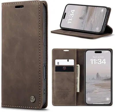 Torbyrnie Telefonhull för iPhone 17, Premium PU-leder Hull med Kartföljare och Magnetisk Skydd, Flipbokshul