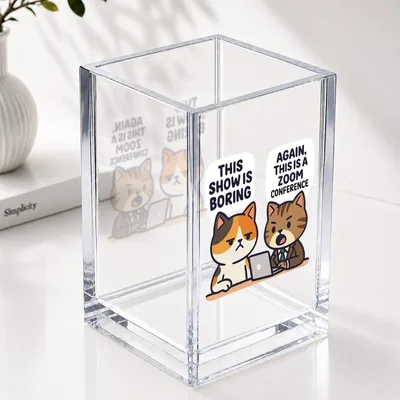 ZHANTUONE Acrylic Cosmetic Pencil Holder, Clear Crack Resistant Desk Organizer