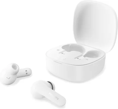 Philips TAT2200WT Träfflosa ohrlur med aktiv rullstöring, 36h spelningstid, säkert pasform, klara anrop, B