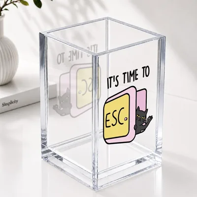 ZHANTUONE Acrylic Cosmetic Pencil Holder - Clear Crack Resistant Desk Organizer