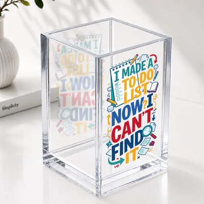 To Do List Holder - Clear Acrylic Pen Organizer, Crack Resistant