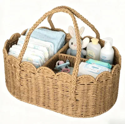 Baby Diaper Caddy Organiser: Portable Car Storage Basket with Divider - 10% Off