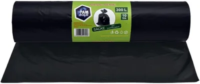 PAM-FOLIE Uniwersalne worki na śmieci 300 l - 10 sztuk - XXL, mocne worki, 120 x 140 cm, 35 µm - Best Deal