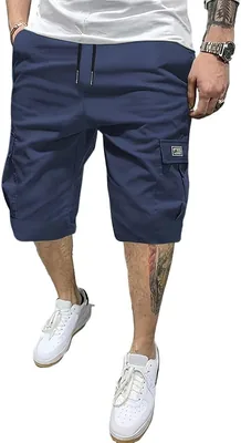 Pantalones cortos de trabajo de verano para hombre, con cordón, 100% poliéster, varios bolsillos - Mejor Oferta