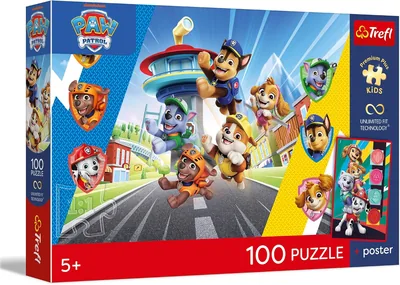 Trefl - Puzzle 100 Elementów, Psia Przygoda, Psi Patrol, 5+ | Premium Plus UFT