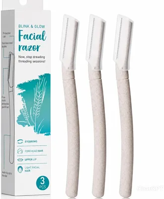 3-in-1 Pec Facial Razor for Women - Dermaplaning Tool for Face & Eyebrow Hair Removal