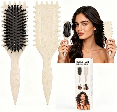 Cepillo para Cabello Ondulado 3D, Cepillo Para Cabello Rizado Mujeres, Bounce Curl Brush, Mejor Precio — Comparar y Ahorrar Ahora
