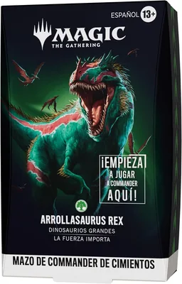 Magic: The Gathering Commander's Deck - Foundations: Arrollasaurus Rex | Baraja de 100 Cartas y Accesorios (Versión Española)