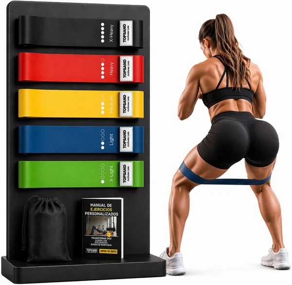 Kit 5 Faixas El sticas Mini Band Premium Super Band P/Treino Exerc cios Academia Funcional Fisioterapia Resist ncia Esporte Gin stica Pilates Cross Training + Manual de Treinos