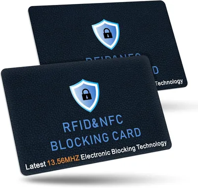 بطاقة حجب RFID، وقائية لبطاقات الائتمان والسحب، مانع للسرقة اللاسلكية NFC، حماية محفظة كاملة (مجموعة من 2)