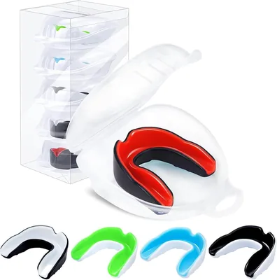 Caja de 5 protectores bucales, protección dental para deportes de contacto, niños y jóvenes, EVA