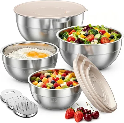 Winproper Stainless Steel Mixing Bowls Set - 4 Pack