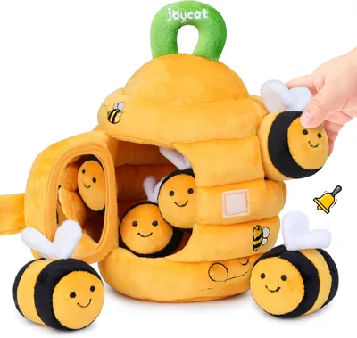 Juguetes de bebé JoyCat 6-12 Meses - Abeja con Colmena, Sonajeros, Texturas, Espejo - Juguetes sensoriales Montessori para Bebés, G