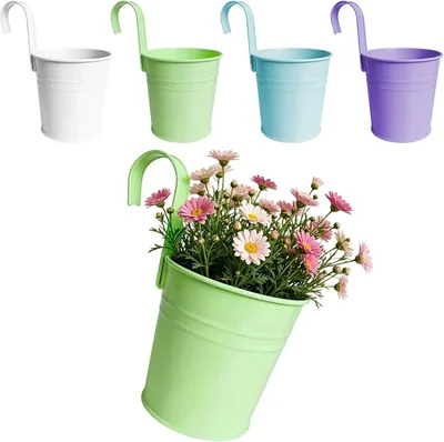 FARYODI Hangande väggkorg, Set av 4, Galvaniserad stål, 16 cm höjd, 26 cm diameter, med uttjempelbar hanvare, lämplig avläschning,