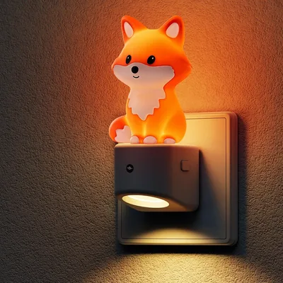 LOHAS LED Nachtlicht, 3D Fuchs-Nachtlicht mit Dämmerungssensor | 8 RGB Farben/Dynamisches RGB/3000K Warmweiß, 3D Niedliches Design
