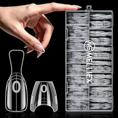 Moldes para Uñas MeliEx 240, 15 Tallas Reutilizables para Extensiones de Gel Polímero Circular