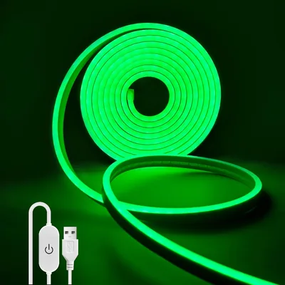 Clearhill 5V Dimmable Neon Rope Light - Green 5m/16.4ft with USB Cable & Touch Dimmer, Waterproof Flexible & Cuttable Best Deal